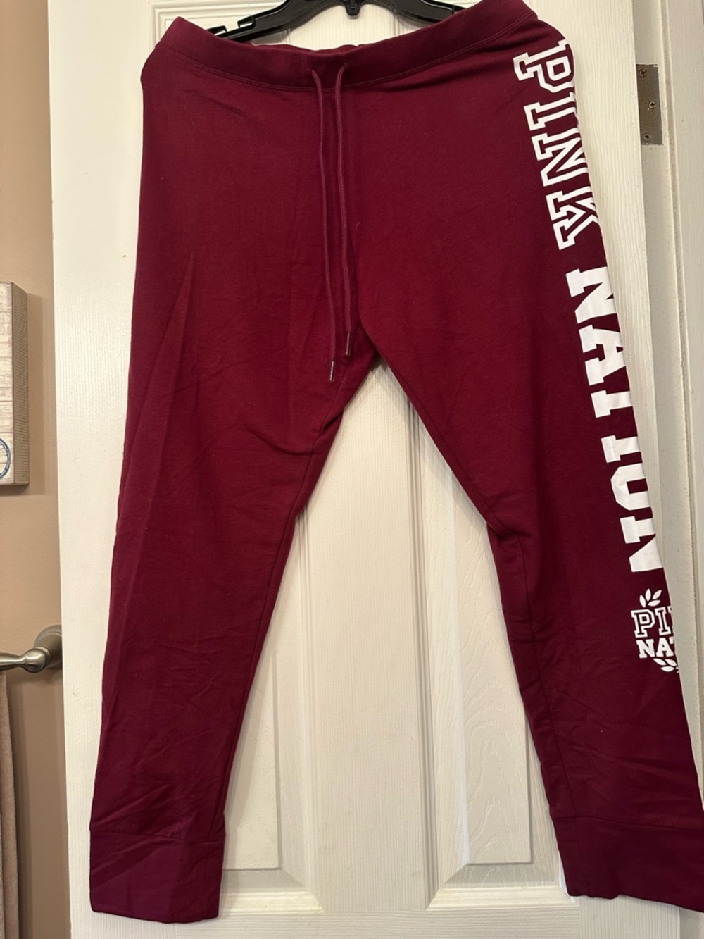 PINK Victoria's Secret Maroon Girls' Joggers with Side Logo